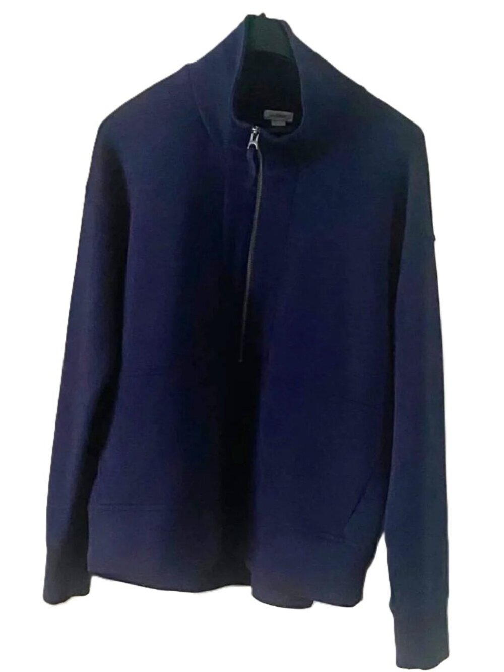 L.L. Bean Men's Medium Navy 1/2 zip pullover Tencel Stretch Knit Mock Neck